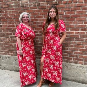 Floral Red Maxi Dress